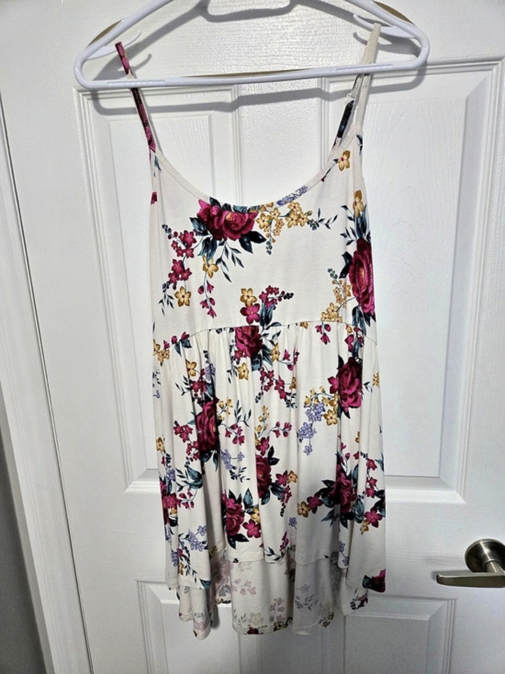 TORRID Super Soft Hi-low Babydoll Floral Top in White & Pink